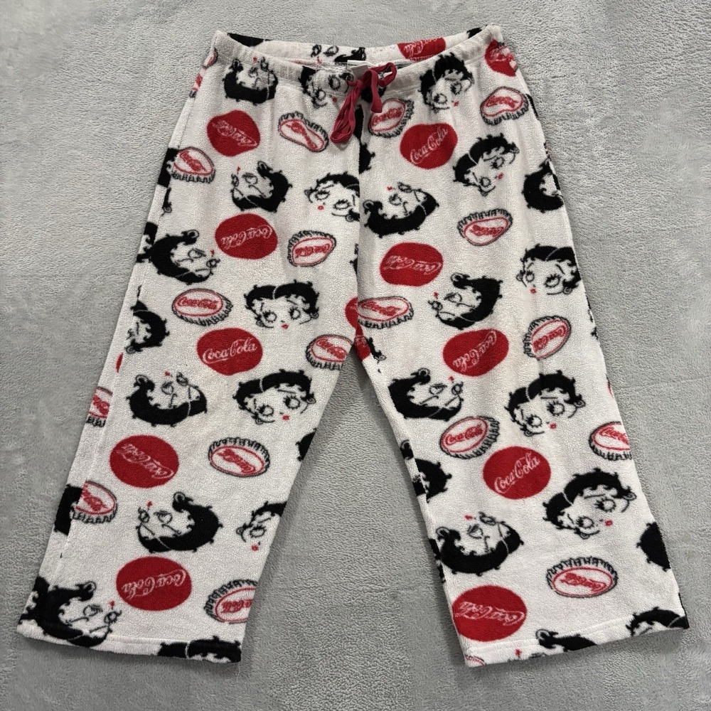 Betty Boop Coca Cola Pajama Pants Women XL 15-17 Soft Lounge Sleepwear Y2K